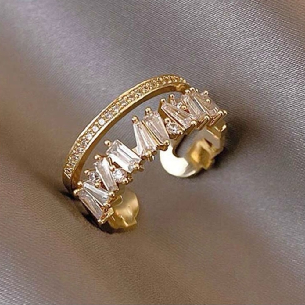 Elegant Gold and Silver Women's Ring Adjustable